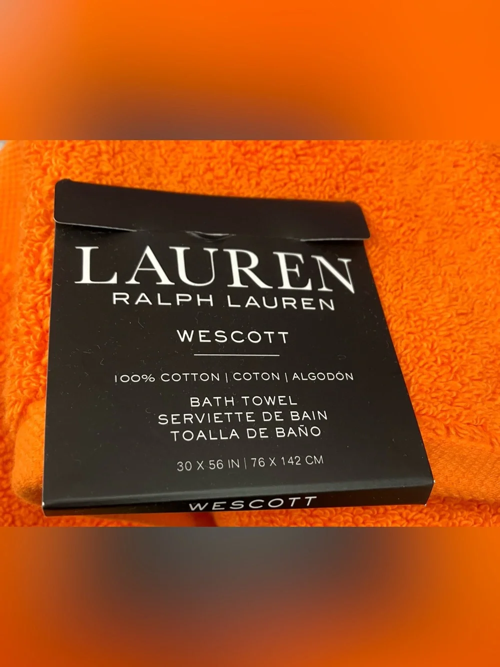 RALPH LAUREN 4 SET Large ORANGE BathTowels New
